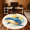 1pc Whale Starry Round Chair Mat Area Rug - Non-Slip, Floor Mat for Office, Bedroom, and Indoor Decor -1002115