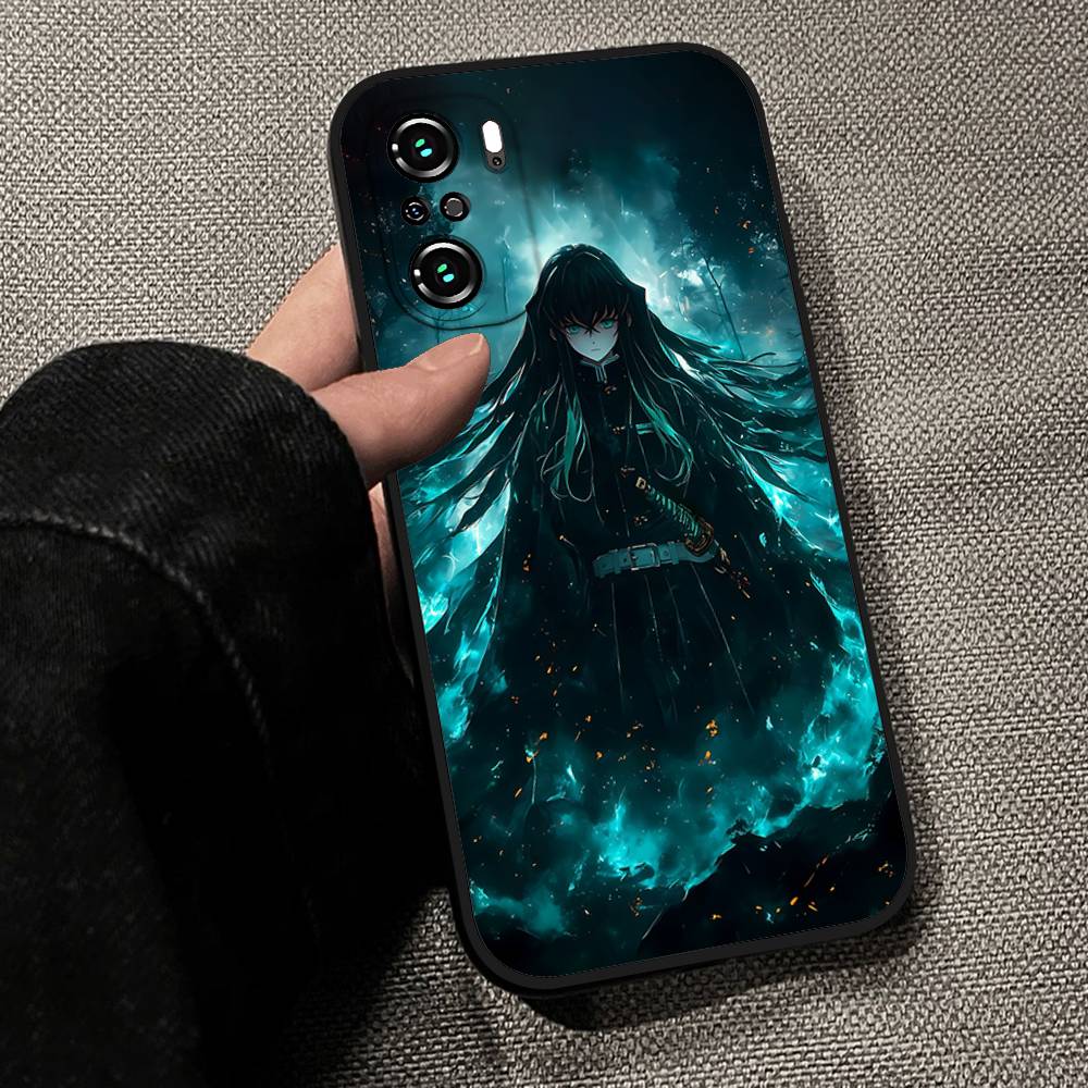 Cool H-demon Slayer Kimetsu No YaibaS Phone Case For Slim Black Xiaomi 11 12 Redmi Note 11 5G 8T 9A 9 10T Note 8 9 12S Ultra Sh