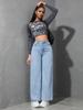 2025 Spring Women's Light Wash Floor-Length Wide Leg Jeans