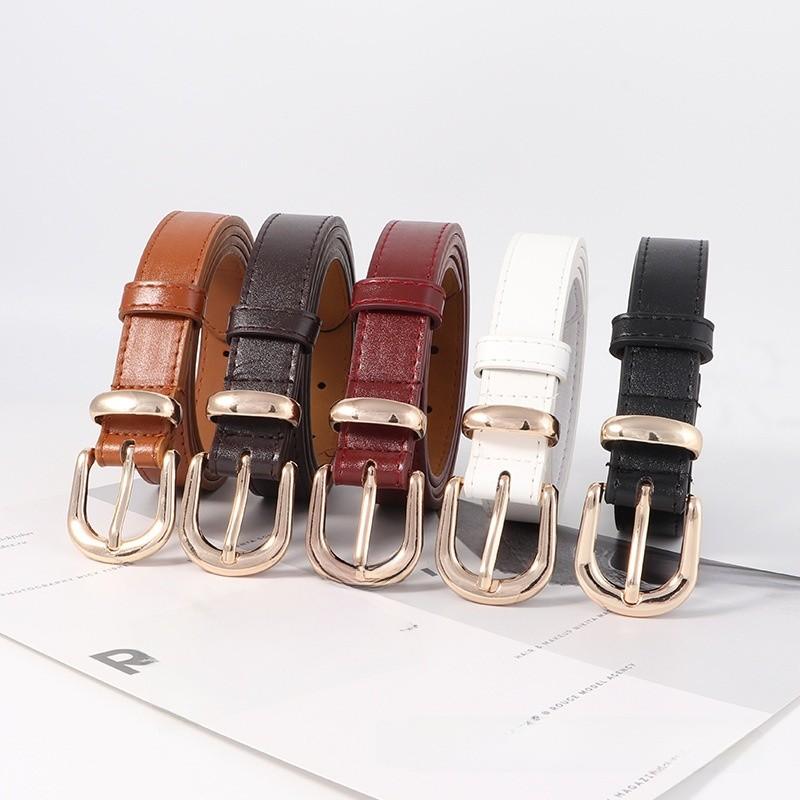 Womens Pu Leather Belt With Metal Pin Closure For Trendy And Versatile Looks