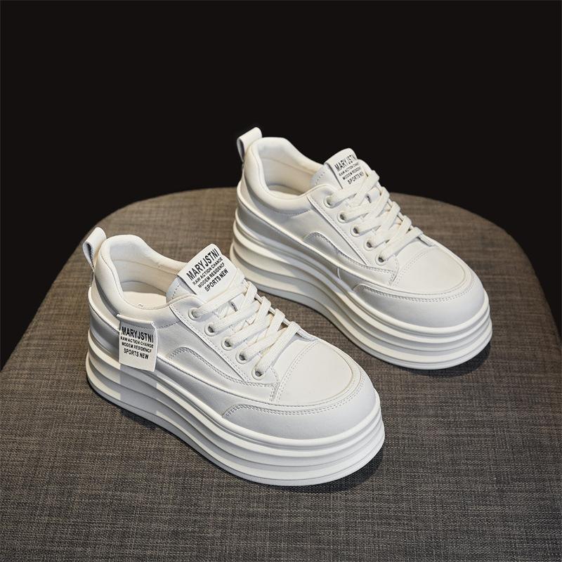 Little white shoes women s spring versatile new muffin thick baseplate shoes thick sole height increase women s shoes 34