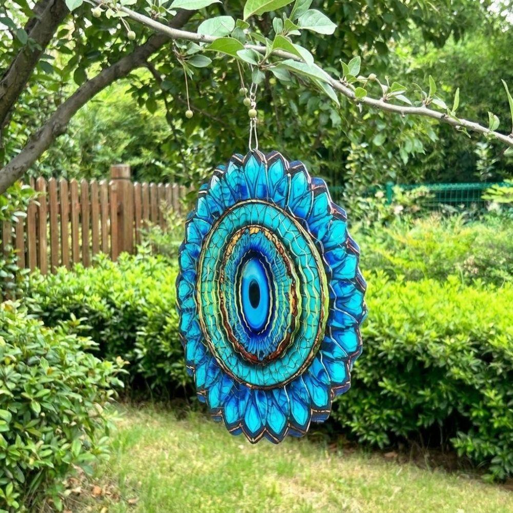 Blue Eye 3D Wind Spinner Metal Hanging Wind Chime Creative Metal Wind Chime  Outdoor