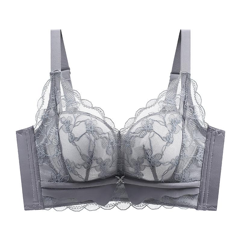 Green lace sexy underwear women's small breasts gather and show large breasts, anti-sagging bra, flat chest bra -