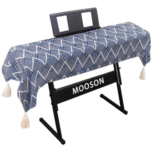 

MOOSON Digital Piano Cover, Compatible with 61/76/88 Keys, Geometric Pattern, with Tassels, Waterproof and Dustproof, Universal Protective Cover for E