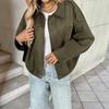 Women's Faux Suede Jackets Oversized Long Sleeve Zip Up Jacket Coat Casual Lapel Open Front Outerwear