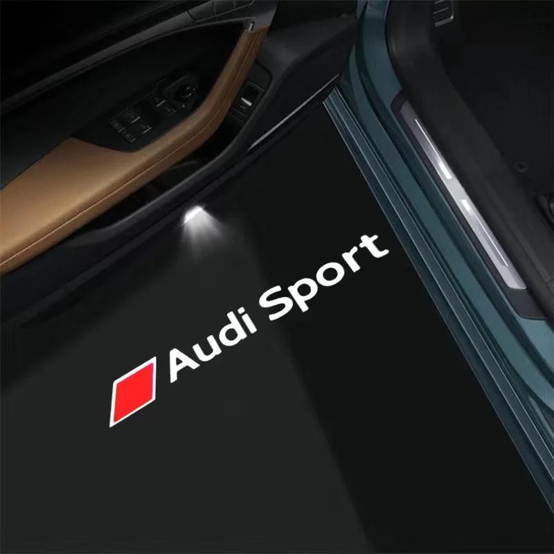 For Audi S S3 2PCS Led Car Door logo Welcome Light For Audi A4 B5 B6 B7 B8 B9 A1 A3 8V 8P 8L A6 C7 A5 A7 A8 Q3 Q5 Q7 TT S3 S6 Sline Quattro