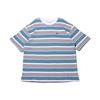 Sportswear Striped Crew Neck Short Sleeve T-Shirt Men Tops Aegean-Storm-Blue White Black HJ6781-429