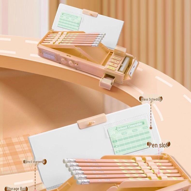 Capybara 2025 Multifunctional Pencil Box with Combination Lock - Stylish Tech-Inspired Design for Girls