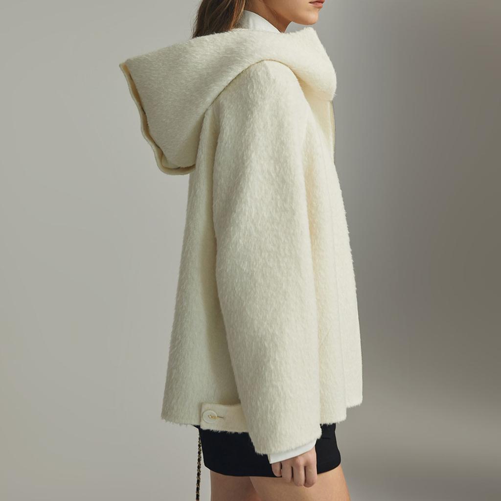 ELLE French Style High-End Woolen Double-Sided Coat With Zipper Women coats EN35997