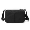 Borsa a tracolla sottile con tasche frontali e tracolla regolabile in nylon tinta unita