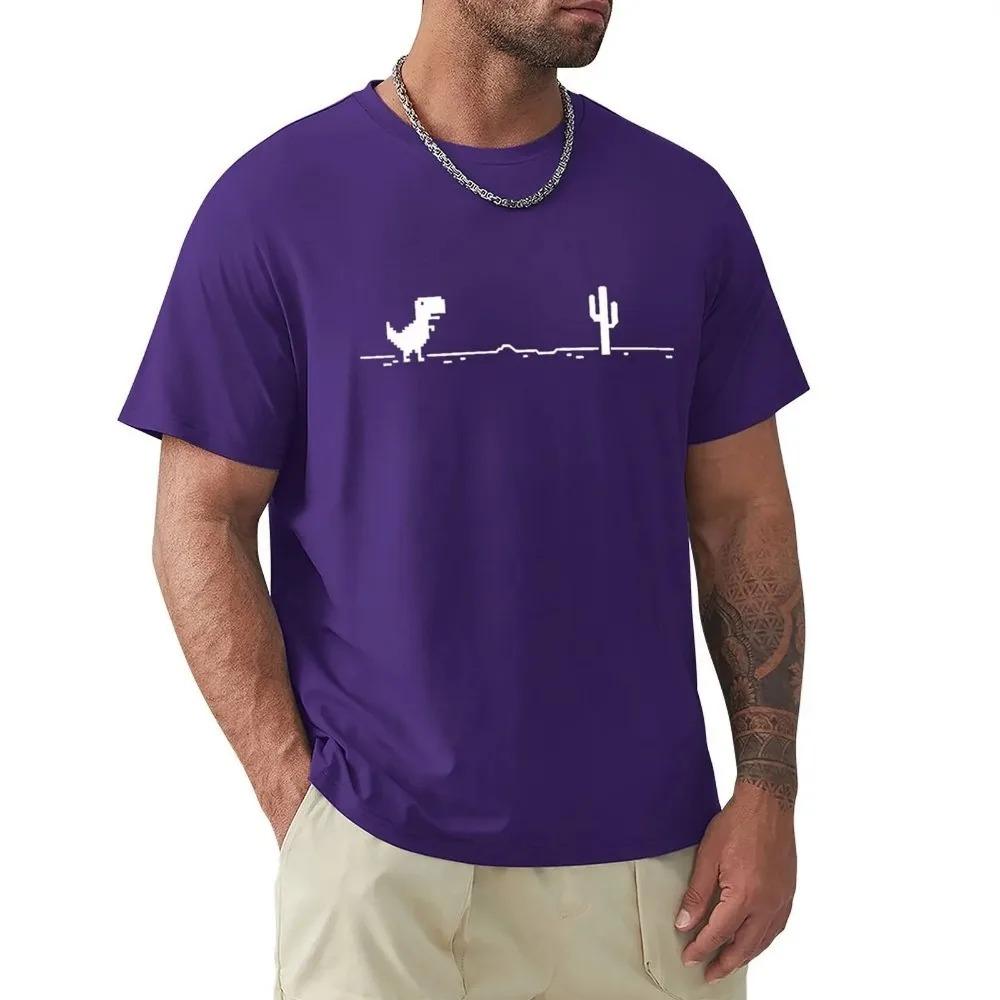 Herr T-shirts Tryckta Dinosaur Cactus Funny Tops Sommar bomull T-shirt för män Casual O-hals T-shirts Streetwear Basic Top