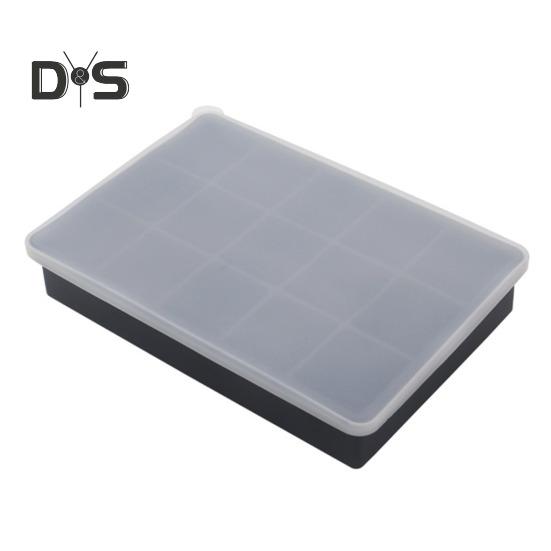 Silikonowa foremka do lodu z pokrywką 15 i 24 gniazda Elastyczna forma na kostki lodu, czekoladę, galaretkę Bezpieczna do mikrofalówki i zamrażarki Narzędzia do pieczenia do samodzielnego przygotowywania deserów i