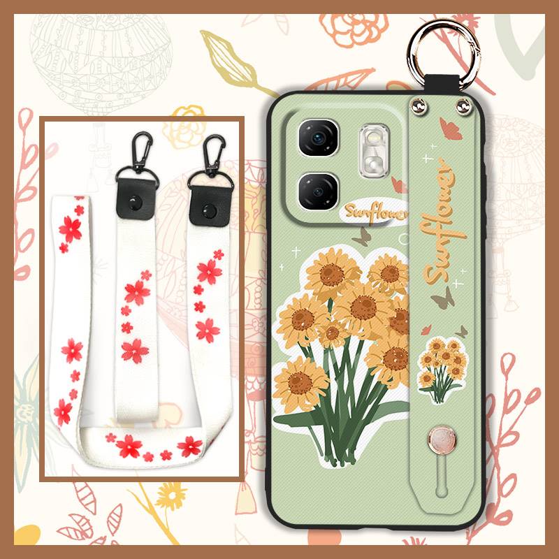 Anti-knock Oil Painting Phone Case For Infinix Hot50i/Smart9/X6531/X6532 Back Cover Wristband Fashion Design Shockproof