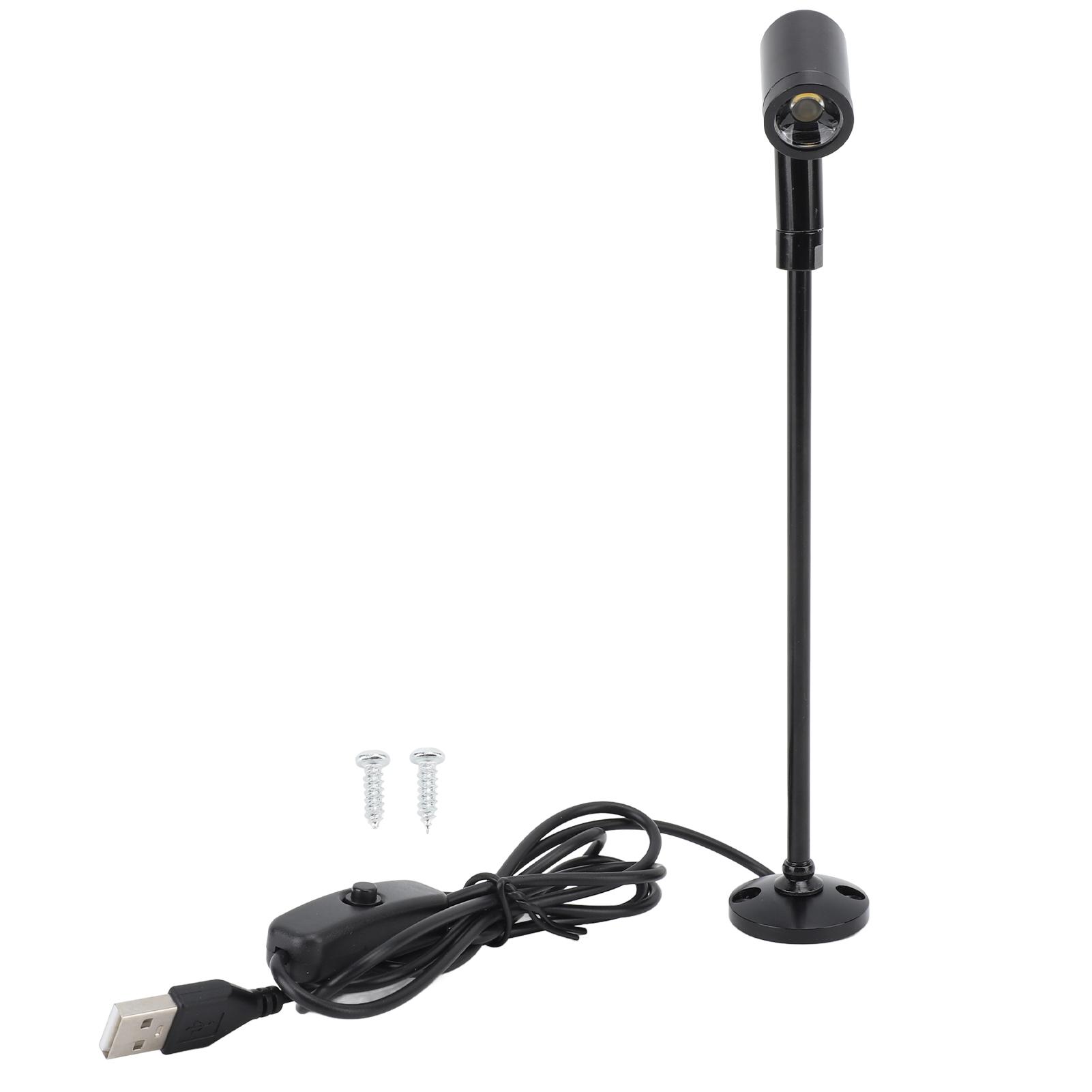 

Напольный прожектор для шкафа, светодиодный прожектор для ювелирных изделий, напольный прожектор с питанием от USB, алюминиевый, мини White Light чёрный