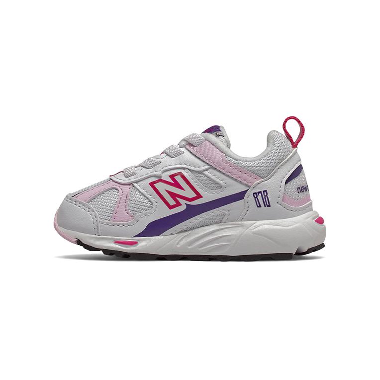 

New Balance NB 878 Anti-Slip And Wear-Resistant Lightweight Low-Top Toddler Shoes White Pink Infant And Toddler 23.5