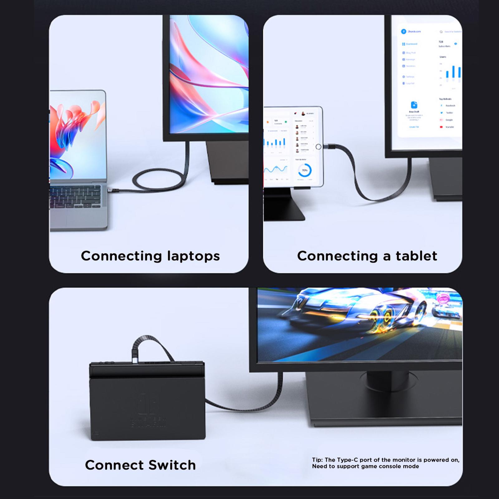 240 Вт USB C - USB C кабель для зарядки плоский нейлоновый шнур синхронизации данных — фото 4