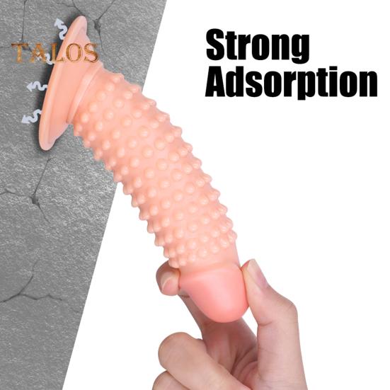 Anal Plug Strong Suction Cup Dildo Soft And Sensual Simulation Bump Design Penis Thrusting Sex Dildo Female Supply