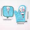 Christmas Oven Gloves Santa Claus Snowman Bell Pattern Insulated Gloves Decorative Gift Home Kitchen Christmas Decoration
