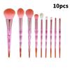 10 Girl Piece Makeup Brush Set Gradient Finish Durable Plastic Supplies Handles