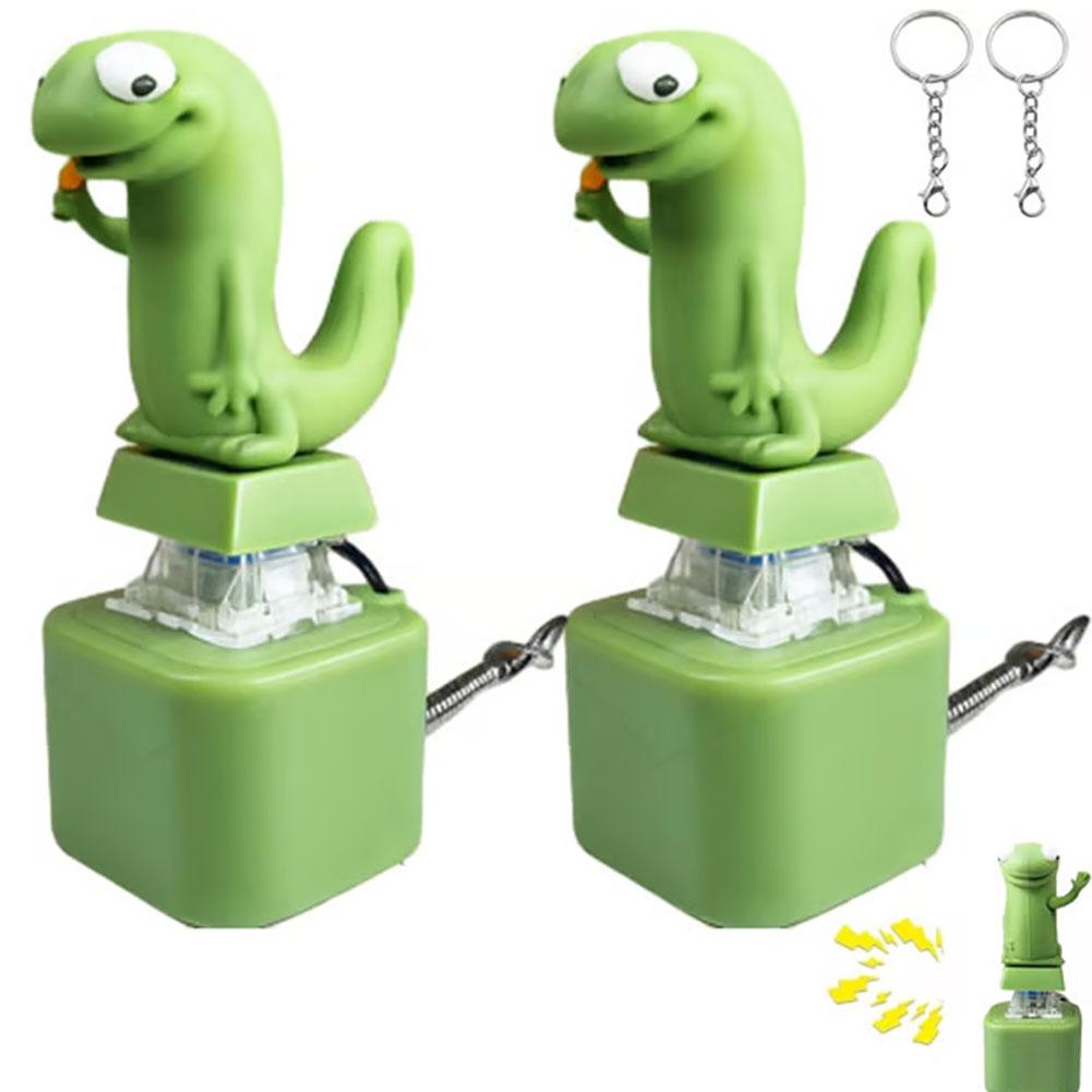 1/2/3PCS 2025 New Adults Keyboard Clicker Lizards Fidget Toys Fun Rechargeable Keychain With Sound Portable Stress Reliever
