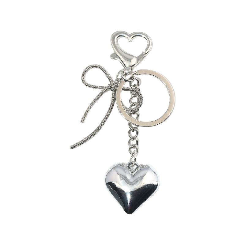 

Aesthetic keychains Lovely Bag Pendant Charm Heart Bows Keychains Charms for Women Bag Purse Backpack Decorations Gifts
