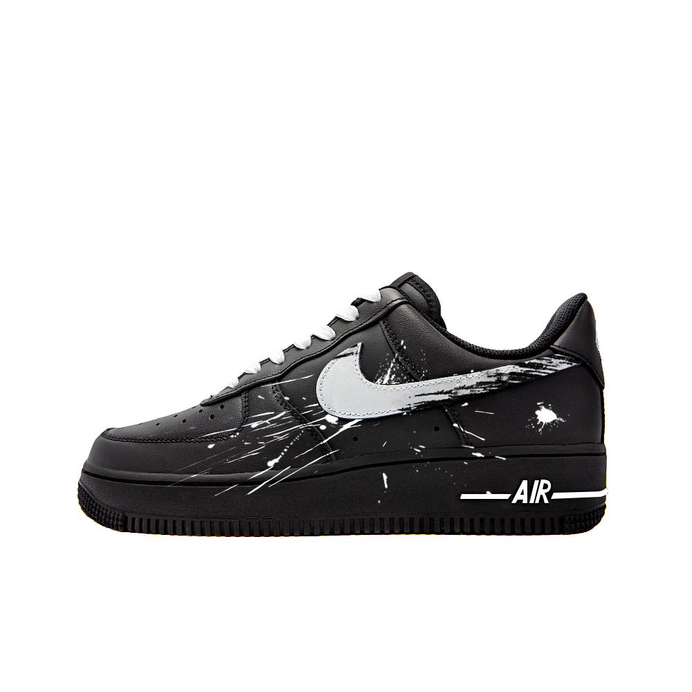 Nike Air Force 1 Abrasion Resistant Slip Resistant Low top Skateboard Shoes Women's Black Gray DD8959-001(Team676-)