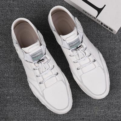 Chaussures de conduite respirantes pour hommes, chaussures de mode décontractées en cuir pour hommes, chaussures blanches en cuir