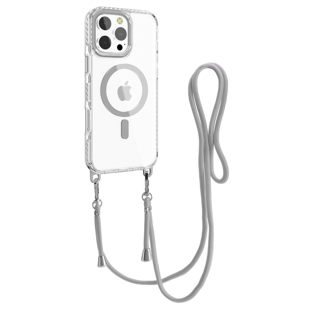 For iPhone 14 Pro Case Compatible with MagSafe PC+TPU Cover with Long Lanyard