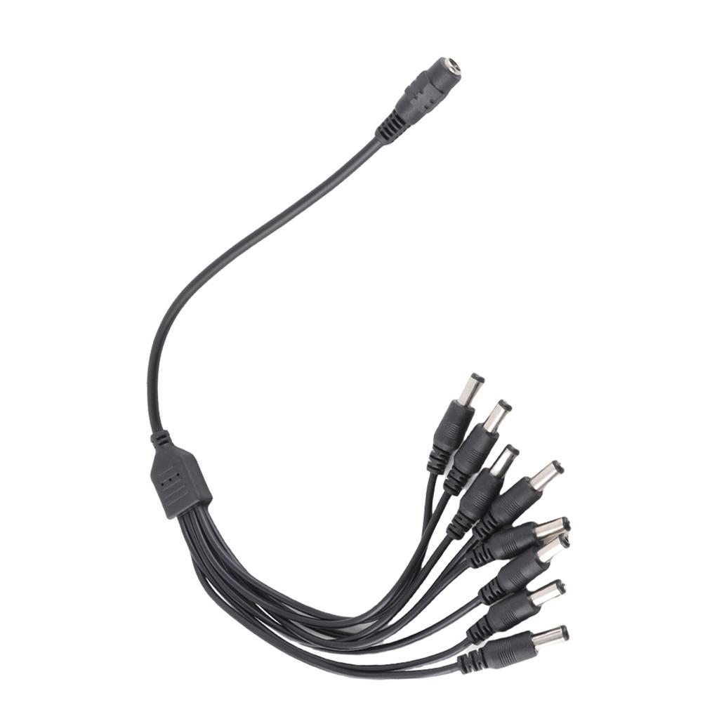 5.5x2.1mm 1 Female to 8 Male Power Cord Splitter Adapter Cable Extension for CCTV Camera