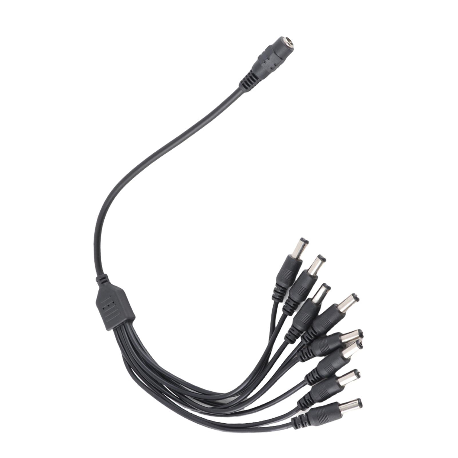 

5,5x2,1 мм 1 жіночий до 8 чоловічих кабелю живлення Розгалужувач адаптера Подовжувач кабелю для камери відеоспостереження