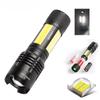 XHP70 High Light Flashlight USB Charging Telescopic with Steel Ring LED Outdoor COB Lighting