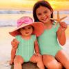 Girls One Piece Swimsuit Striped Print Sleeveless Ruffle Shoulder Swimwear Kids Summer Beachwear Bathing Suit for Children