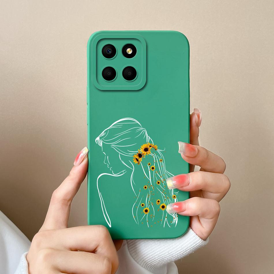 For Huawei Honor X6 X6S X6A Case Cartoon Liquid Silicone Full Coverage Anti Drop Phone Shell For HonorX6 X 6 X6 S A Bumper Funda