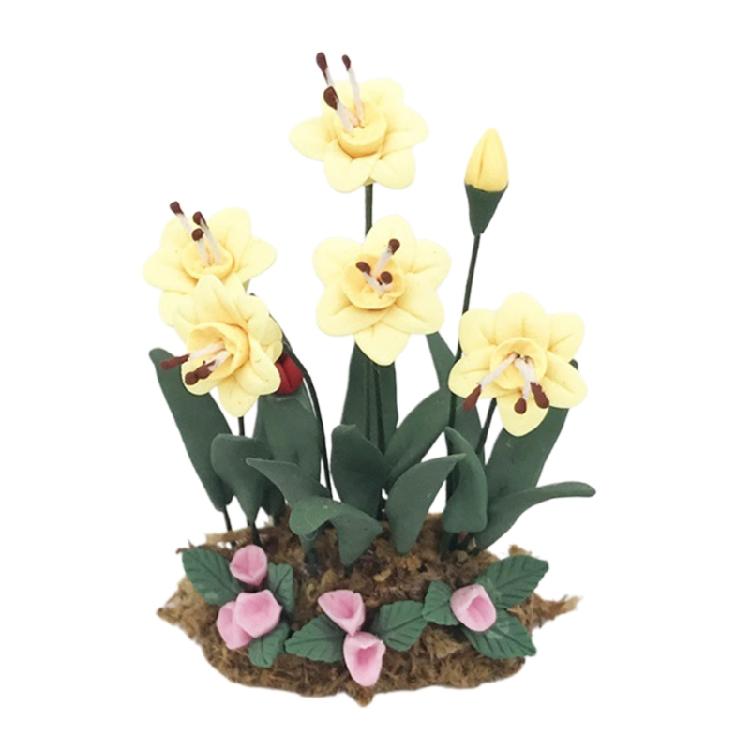 Dollhouses Flower Plant Flower Model for Living Room Plant Decoration Yellow Flower Craft Miniature Decors 1
