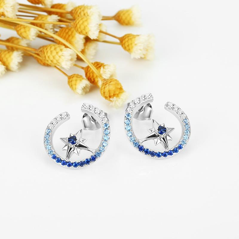 Ins Wind Hexagram Sterling Silber Ohrringe, Temperament Ohrringe S925 High-End Herbst und Winter Neue Ohrringe Damen Accessoires Großhandel