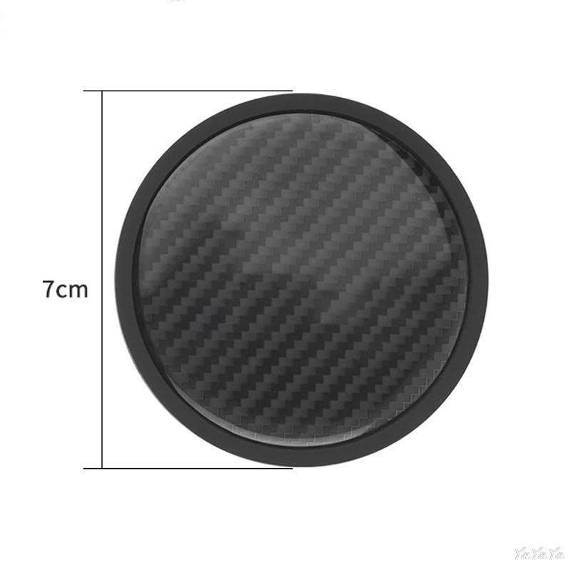 CRW1 Carbon Fiber Car Cup Coasters Anti-Slip Waterproof Dustproof Cup Mat For Mercedes Benz C E S Class GLC GLB GLE GLS E300L sticker