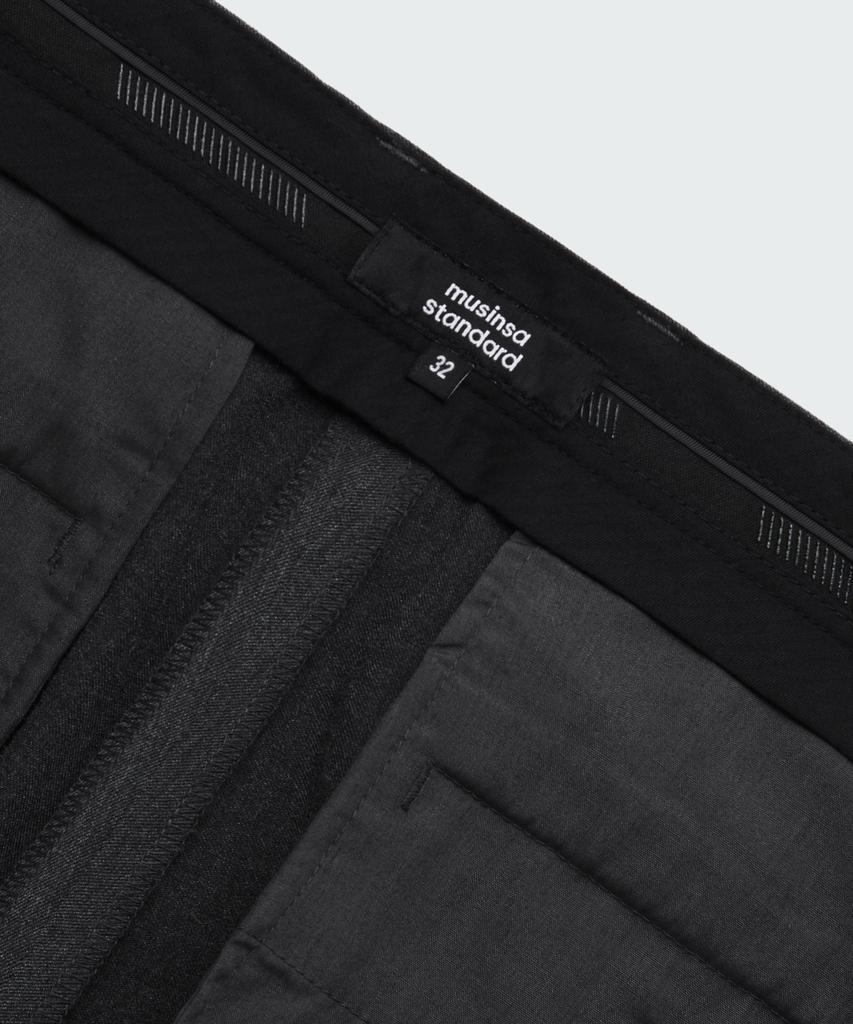 Musinsa Standard Wide Hidden Banding Slacks [Charcoal Gray]