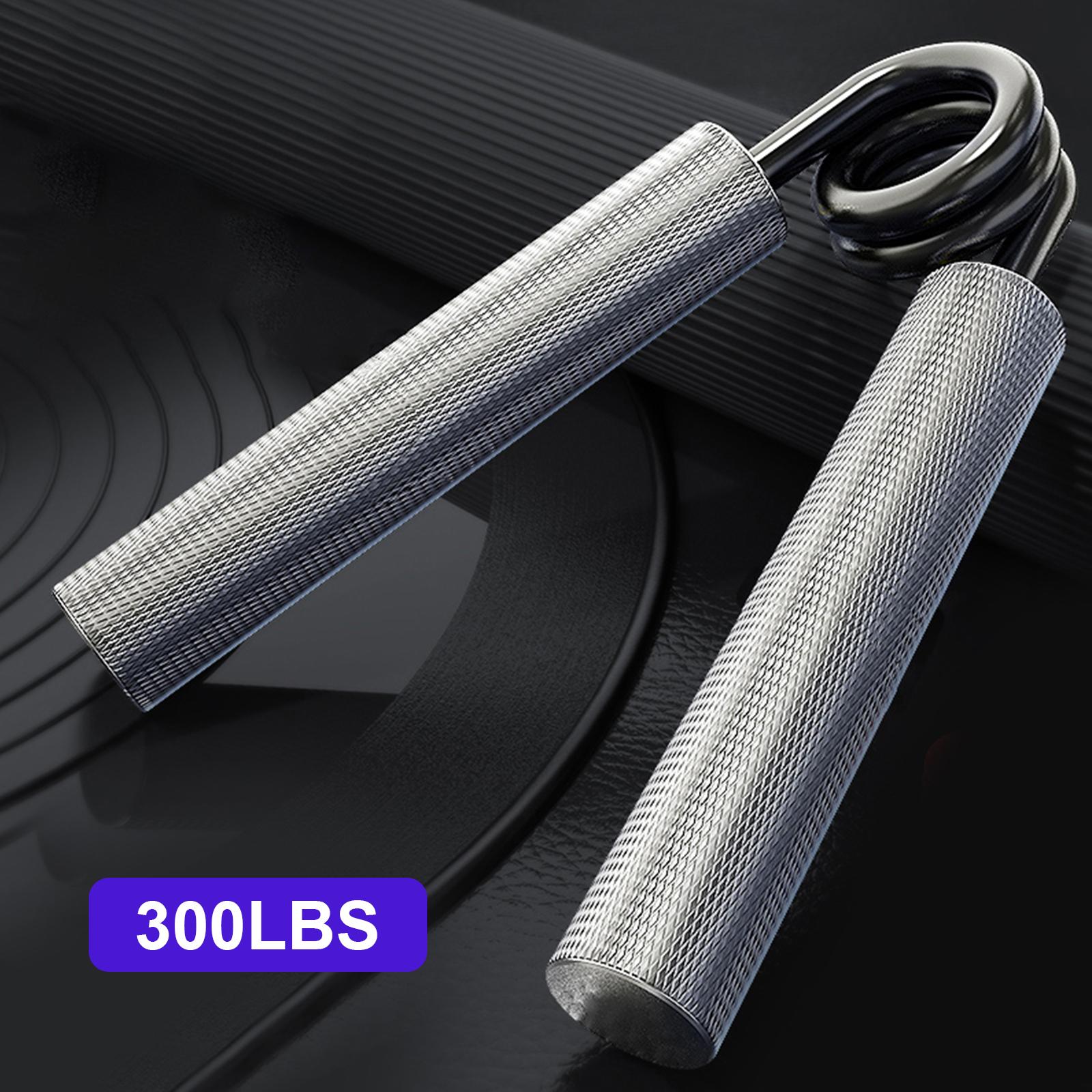 

Тренажер для зміцнення хвата 100-300 фунтів Фітнес Металевий захват для рук Нековзкий тренажер для м’язів передпліччя Вправи для рук 300LB срібний