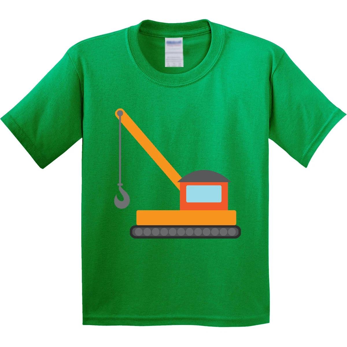 Inktastic Kids Construction Crane Youth T-Shirt Vehicle Truck Work Colorful Tee 100