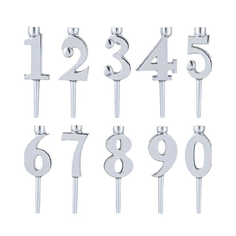 Birthday Number Candle Holders Set Reusables Digital Cake Toppers Decoration Numbers 0-9 Numeral Candle Holder