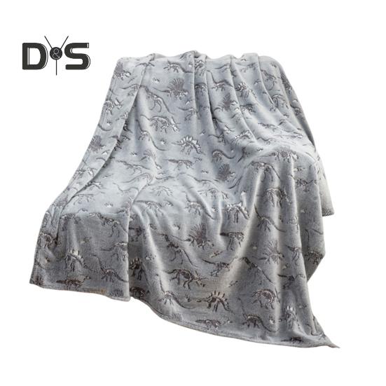 

Плед с изображением динозавра, светящийся в темноте, для детской спальни, кровати, дивана, для путешествий, легкий, плюшевый, уютный, теплый, для офиса, для сна, для использования в любое время года M