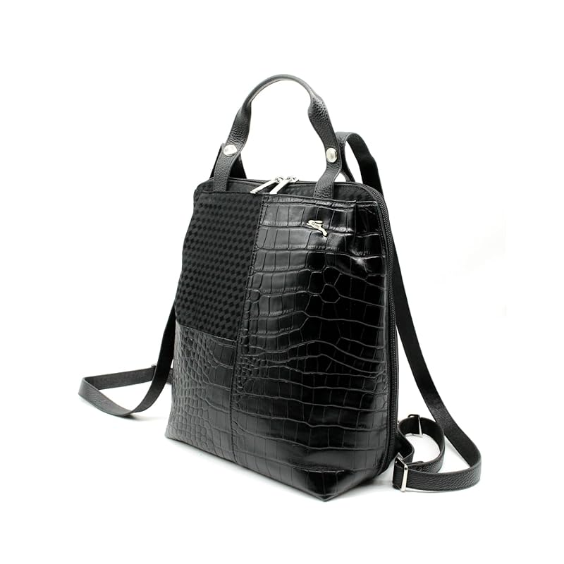 

Osamu genuine product (2347R) - Compact ladies backpack adult stylish leather large capacity A4 size back pocket black trip rucksack AAW2347R (black