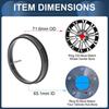 OD 716mm To ID 651mm Car Wheel Hub Centric Rings Black Polycarbonate 4 Pcs