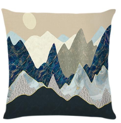Mountain Series Printed Pattern Home Decor Pillowcase Bedroom Living Room Sofa Decoration Polyester Cushion Cover With Zipper
