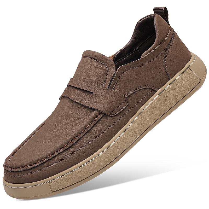 Mode Klassiska Herr Casual Läderskor Herr Stilfulla Loafers Sommar Lädersneakers Handgjorda Latskor Ny Ankomst Man Skate Skor