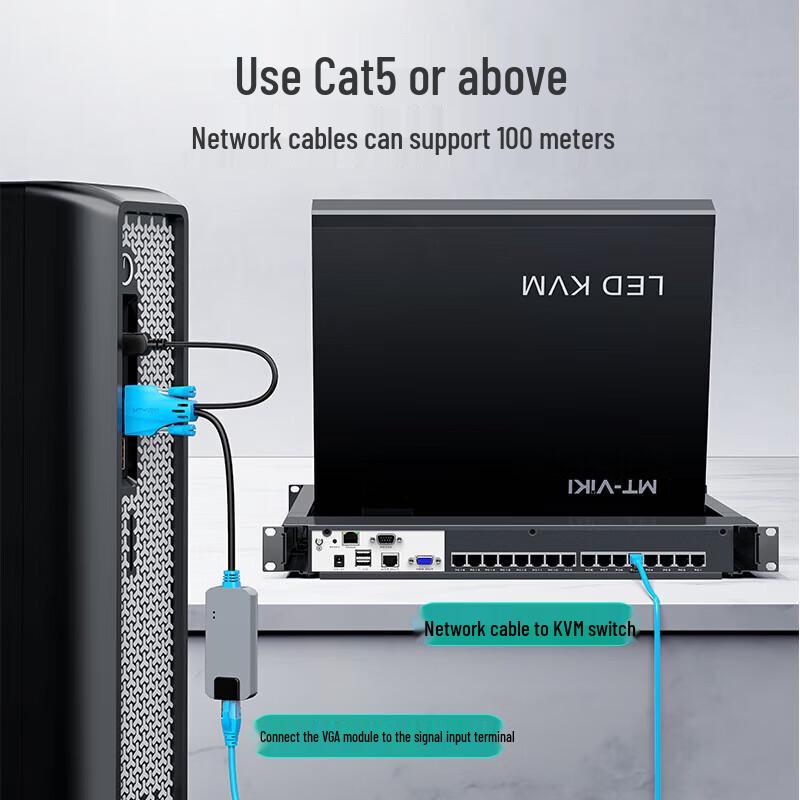 MT-Viki Rackmount VGA To Cat5 KVM Switch
