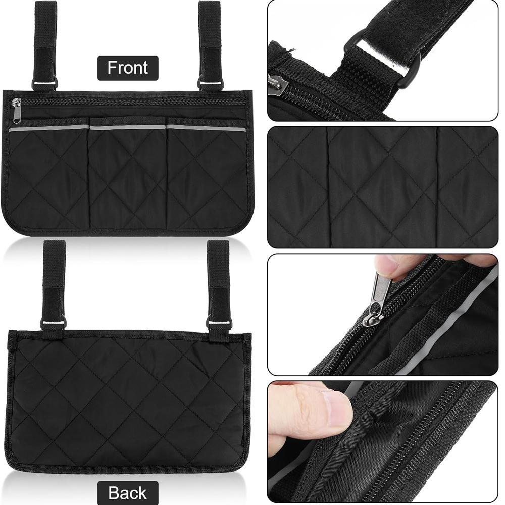 Rollstuhl Armlehne Seitliche Aufbewahrungstasche Tragbare Tasche Wasserdichte Beuteltasche Großes Fassungsvermögen Gehhilfe Multifunktionale Organizer-Tasche