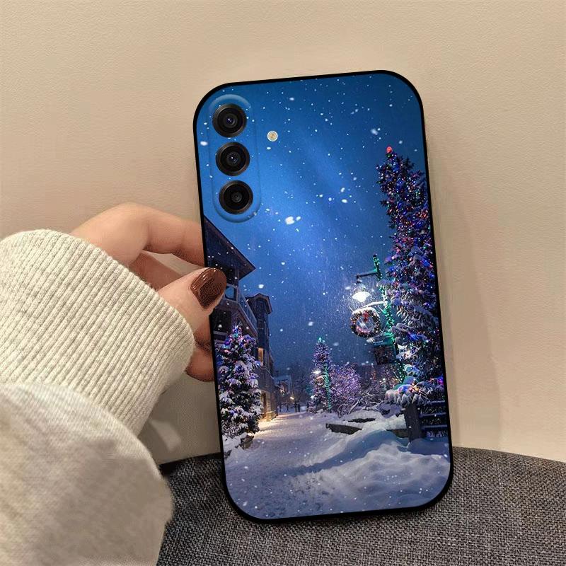Christmas Painting Silicone Case For Samsung Galaxy S24 S22 S21 S23 S25 Ultra Plus Fe Shockproof Cover for Galaxy S25 Edge Coque
