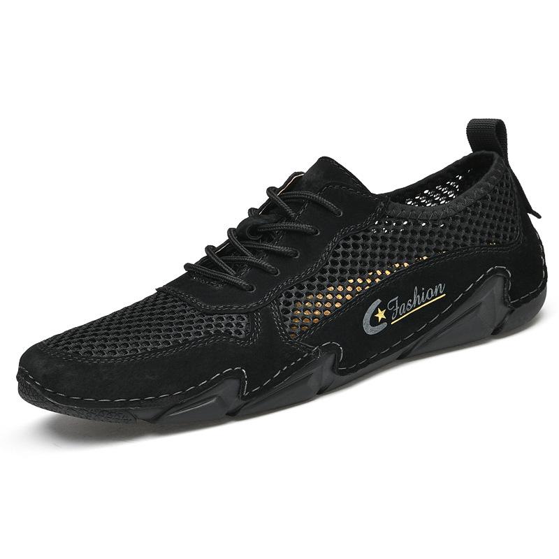 Youth summer new large size casual sports shoes outdoor hollow breathable mesh shoes simple fashion men's shoes