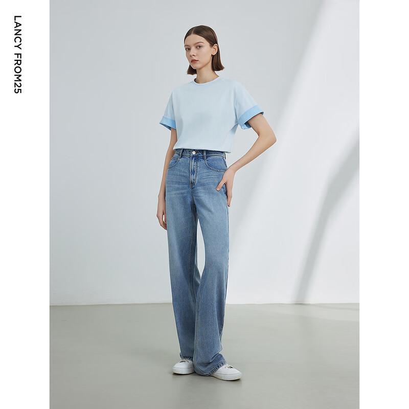 Langzi Retro High-Waist Straight-Leg Jeans